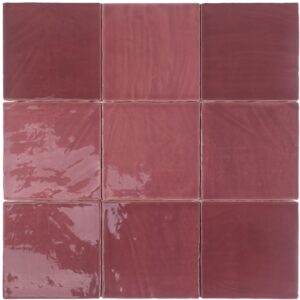 Burgundy Uneven Finish Gloss Tile
