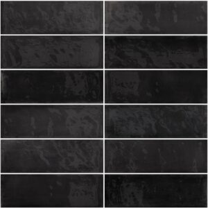 Black Gloss Zellige Style Subway Tile