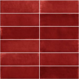 Red Gloss Zellige Style Subway Tile