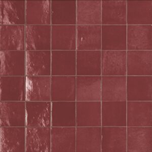 Deep Red Gloss Zellige Style Mediterranean Tile