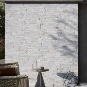 White Matt 3d Stonewall Look Tile