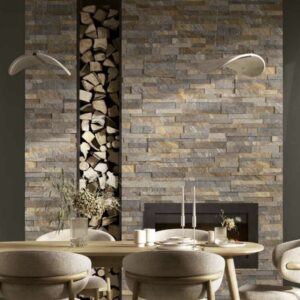 Grey Multi Colour Matt 3d Stonewall Look Tile