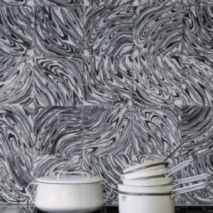 Black Wind Pattern Sibella Court Cement Encaustic Tile