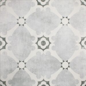 Grey And White In/Out Encaustic Style Tile