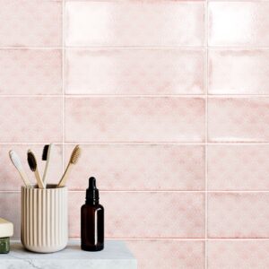 Pink Decor Irregular Finish Subway Tile