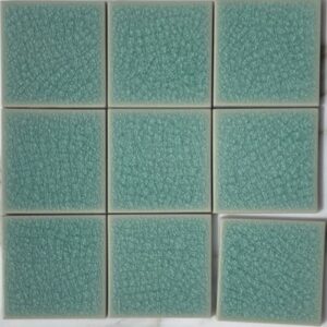 Leaf Green Gloss Crackle Pool Safe Tile