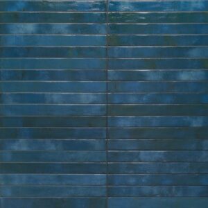 Blue Gloss Elongated Brick Shape Tile