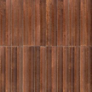 Toffee Brown Mix Gloss Flute Style Mediterranean Tile