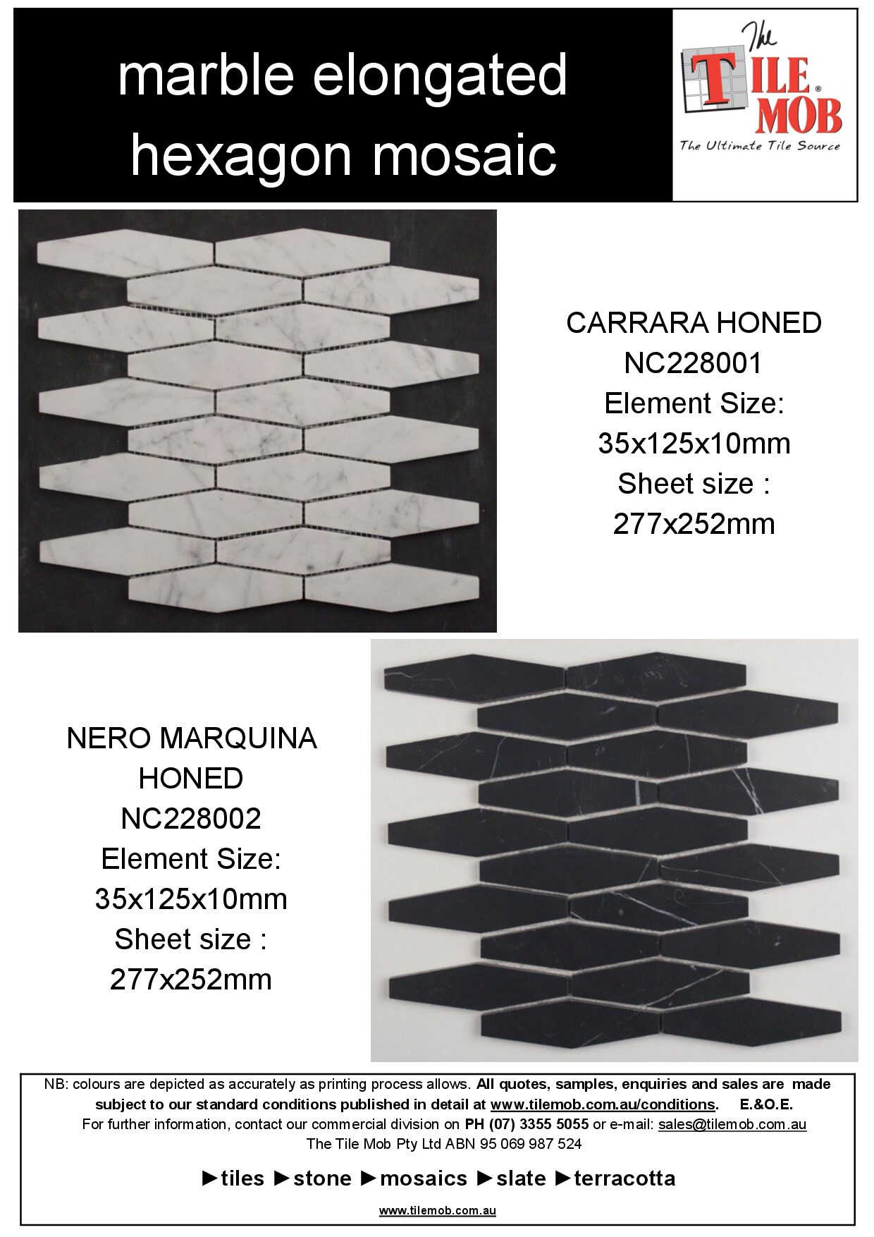 Marble Elongated Hexagon Mosaic — page 1