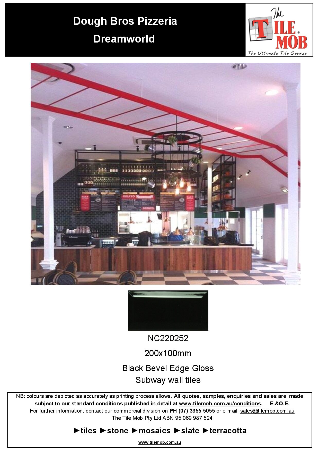 Dough Bros Pizzeria Dreamworld Black Subway Tiles — page 1