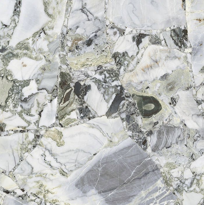 WHITE AND GREEN MATT MARBLE STYLE PORCELAIN TILE