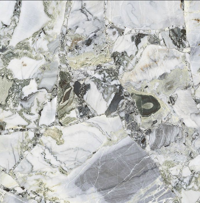 WHITE AND GREEN MATT MARBLE STYLE PORCELAIN TILE