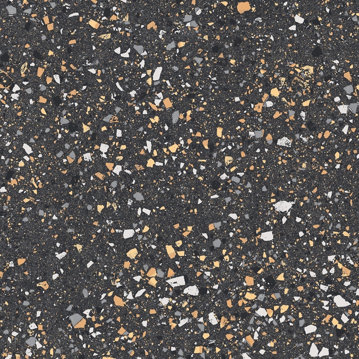 BLACK MATT LARGE PORCELAIN CHIP TERRAZZO LOOK TILE