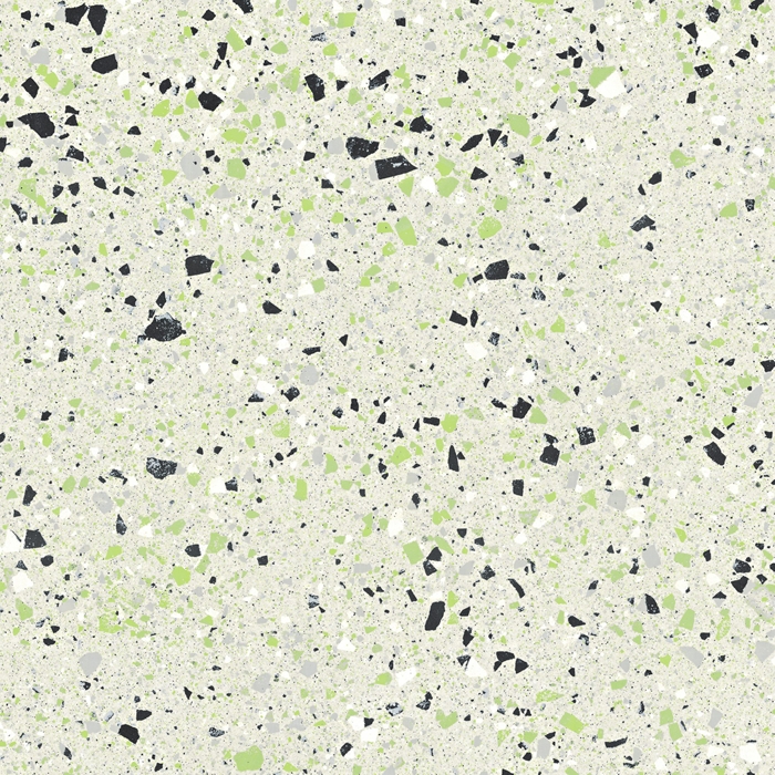 GREEN MATT LARGE PORCELAIN CHIP TERRAZZO LOOK TILE