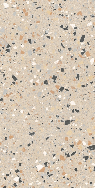 BEIGE MATT LARGE PORCELAIN CHIP TERRAZZO LOOK TILE