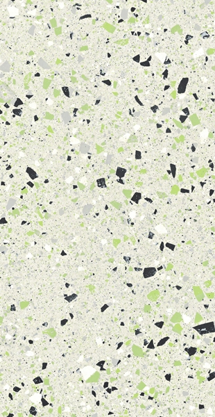 GREEN  MATT LARGE PORCELAIN CHIP TERRAZZO LOOK TILE