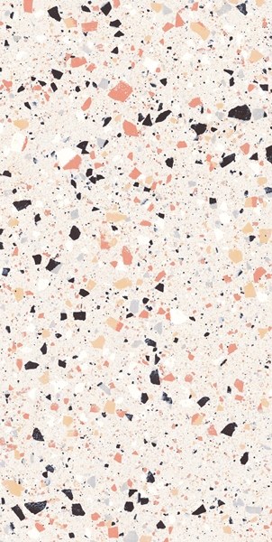 PINK MATT LARGE PORCELAIN CHIP TERRAZZO LOOK TILE