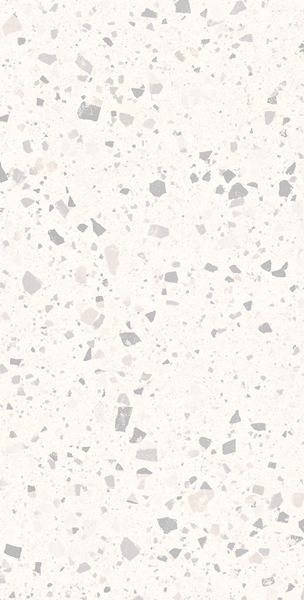 WHITE-GREY MATT LARGE PORCELAIN CHIP TERRAZZO LOOK TILE