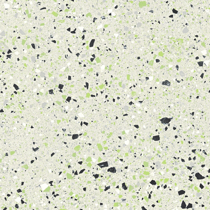 GREEN MATT LARGE PORCELAIN CHIP TERRAZZO LOOK TILE