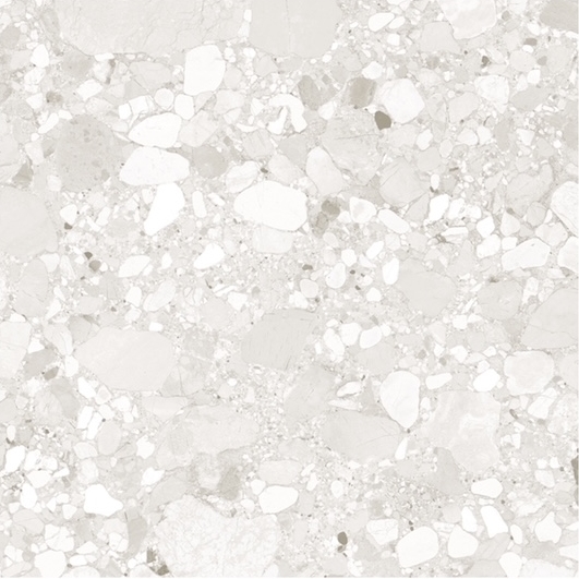 LIGHT GREY MATT TERRAZZO LOOK PORCELAIN TILE