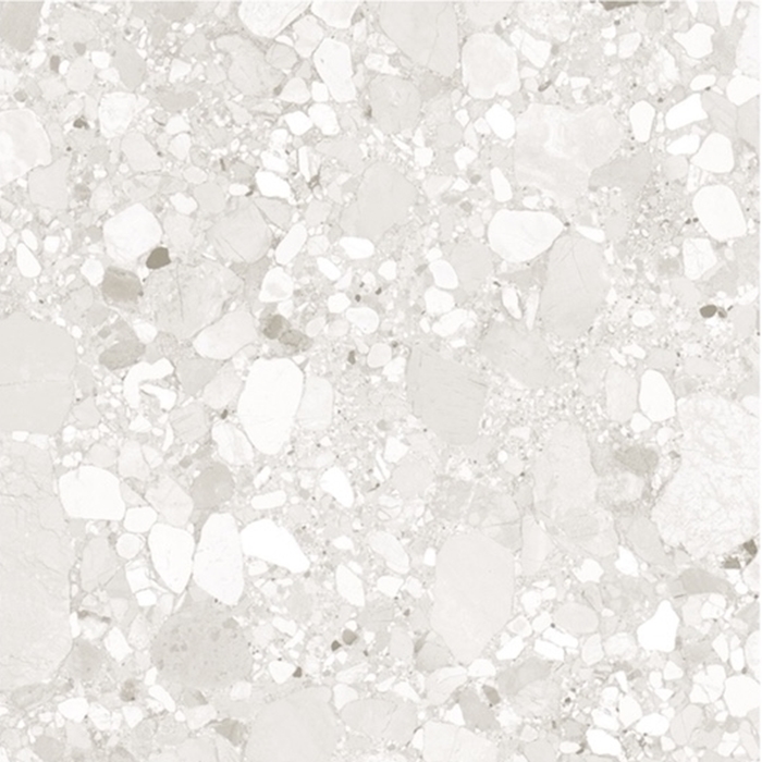 LIGHT GREY MATT TERRAZZO LOOK PORCELAIN TILE