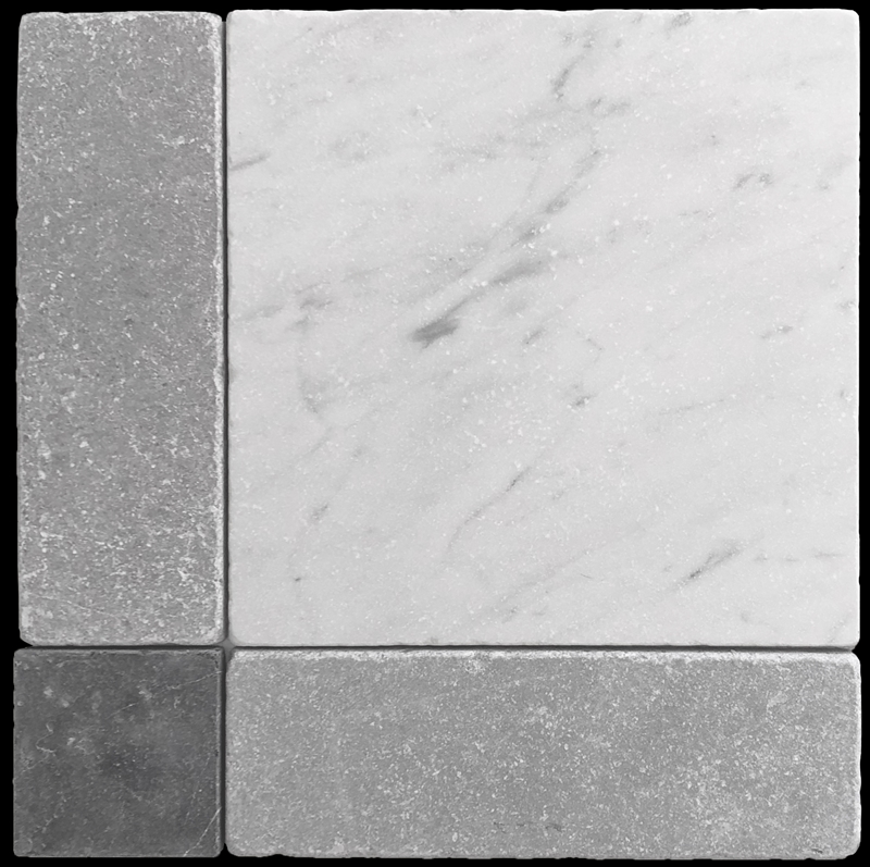 CARRARA, CINDER GREY & NERO TUMB MARBLE LYON MOS