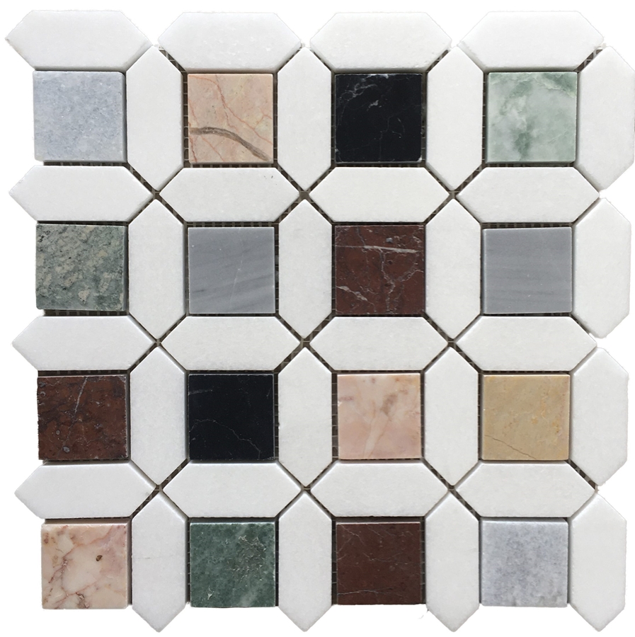 MIXED MARBLE HONED MARBLE MOSAIC