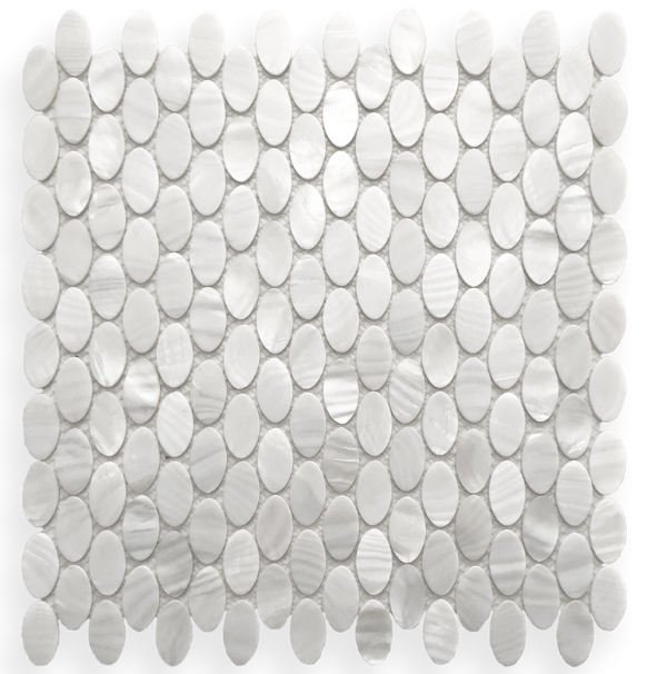 ANGEL WHITE MOTHER OF PEARL OVAL