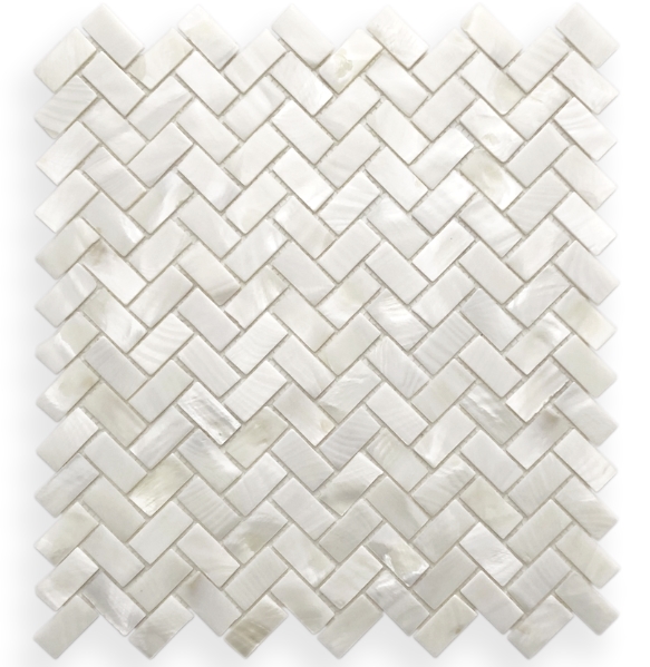 ANGEL WHITE MOTHER OF PEARL HERRINGBONE