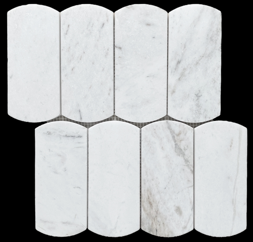 BIANCA ORO LIGHT ARCO HONED MARBLE MOSAIC