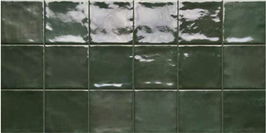 GREEN GLOSS ZELLIGE LOOK TILE